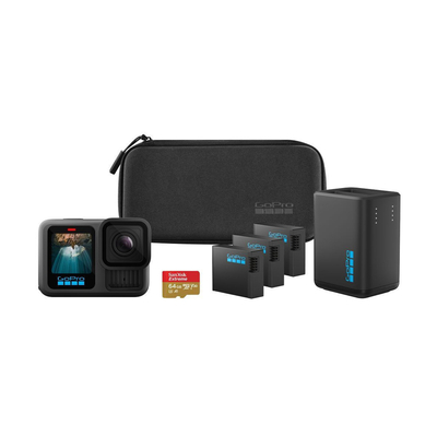 Action Camera GoPro Hero13 Extended Power Bundle CHDRB-134-RW 5.3K 360° 2.27" Οθόνη και Wi-Fi 1900mAh 10m Υποβρύχια Black & Accessory Bundle