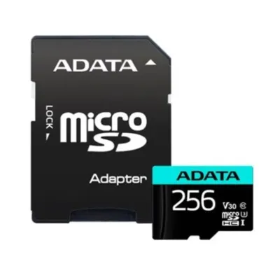 Adata mSD PremierPro 256 GB UHS1 U3 V30 A2+adapter (AUSDX256GUI3V30SA2-RA1) (ADAAUSDX256GUI3V30SA2-RA1)