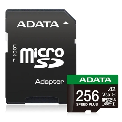 Adata mSD Speed+ 256G UHS1 U3 V30 A2 180/160MB/s+ada (UD256GUI3V30A2SP-RA1) (ADAUD256GUI3V30A2SP-RA1)