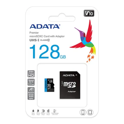 Adata Premier 128 GB MicroSDXC UHS-I Class 10 (AUSDX128GUICL10A1-RA1) (ADAAUSDX128GUICL10A1-RA1)