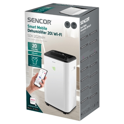 Αφυγραντήρας Sencor SDH 2028WH  Wi-Fi 20lt/ημέρα 360 W Κάλυψη 25-60τμ