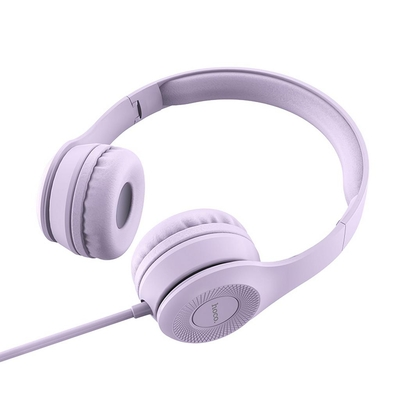 Ακουστικά Stereo Hoco W21 Graceful Charm 3.5mm με Μικρόφωνο Μωβ