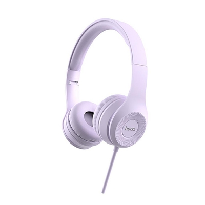 Ακουστικά Stereo Hoco W21 Graceful Charm 3.5mm με Μικρόφωνο Μωβ