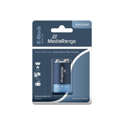 Αλκαλική Μπαταρία MediaRange Premium E-Block 9V (6LR61) (MRBAT107)