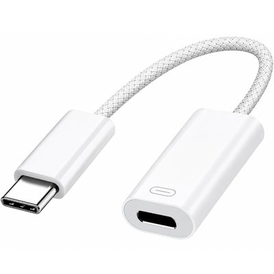 Αντάπτορας Apple Lightning σε USB-C MUQX3ZM/A Braided Λευκός