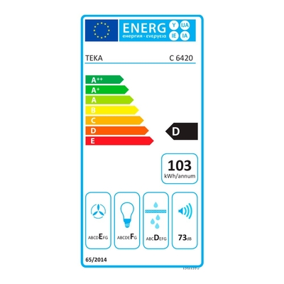 Απορροφητήρας TEKA 3 Ταχύτητες 2 Μοτέρ 375m3/h 60cm C 6420 INOX Μαύρο 40465532