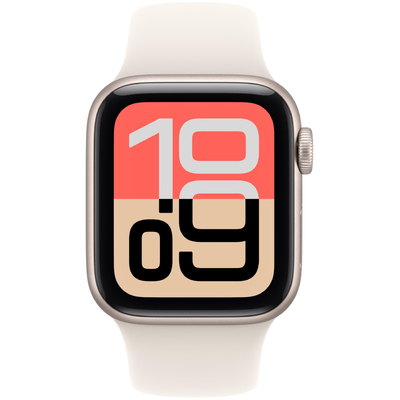 Apple Watch SE 3 (2025) Aluminum 40mm GPS NFC 5 ATM Aluminum Case Starlight με Sport Band Starlight