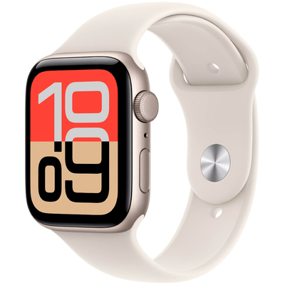 Apple Watch SE 3 (2025) Aluminum 44mm GPS NFC 5 ATM Aluminum Case Starlight με Sport Band Starlight