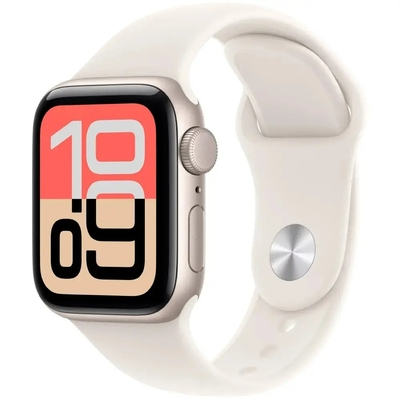 Apple Watch SE 3 5G (2025) Aluminum 44mm GPS eSIM NFC 5 ATM Aluminum Case Starlight με Sport Band Starlight
