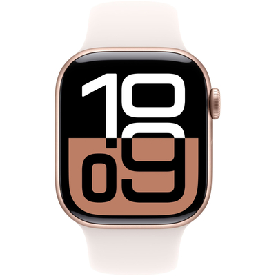 Apple Watch Series 10 4G 42mm GPS eSIM NFC IP6X Aluminum Case Rose Gold με Sport Band Light Blush