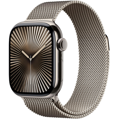Apple Watch Series 10 4G 42mm GPS eSIM NFC IP6X Titanium Case Natural με Natural Milanese Loop