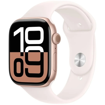 Apple Watch Series 10 Aluminum 42mm GPS NFC 5ATM Aluminum Case Rose Gold με Sport Band Light Blush