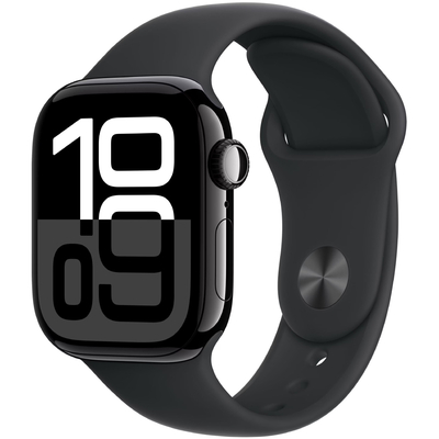 Apple Watch Series 10 Aluminum 42mm GPS NFC IP6X Aluminum Case Jet Black με Sport Band Black