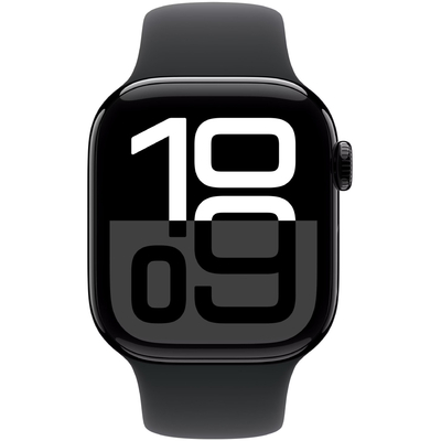 Apple Watch Series 10 Aluminum 42mm GPS NFC IP6X Aluminum Case Jet Black με Sport Band Black