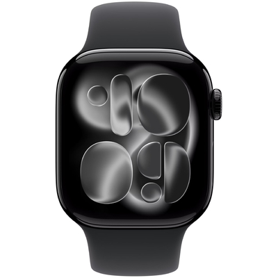 Apple Watch Series 11 (2025) Aluminum 42mm GPS NFC IP6X  Aluminum Case Jet Black με Sport Band Black