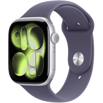 Apple Watch Series 11 (2025) Aluminum 42mm GPS NFC IP6X  Aluminum Case Silver με Sport Band Purple Fog