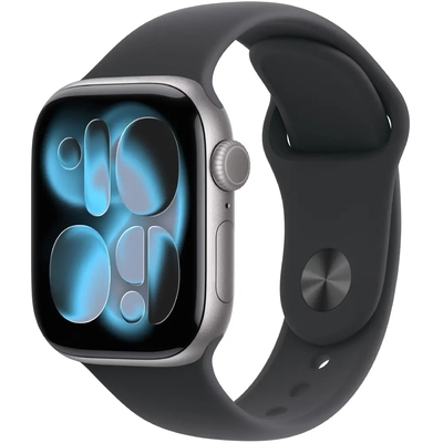 Apple Watch Series 11 (2025) Aluminum 42mm GPS NFC IP6X  Aluminum Case Space Grey με Sport Band Black