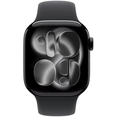 Apple Watch Series 11 (2025) Aluminum 46mm GPS NFC IP6X  Aluminum Case Jet Black με Sport Band Black
