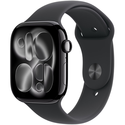 Apple Watch Series 11 (2025) Aluminum 46mm GPS NFC IP6X  Aluminum Case Jet Black με Sport Band Black