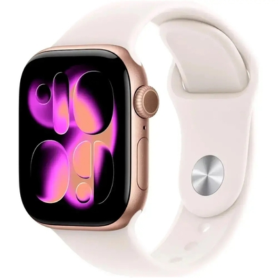 Apple Watch Series 11 5G (2025) Aluminum 42mm GPS eSIM NFC IP6X Aluminum Case Gold με Light Blush Sport Band