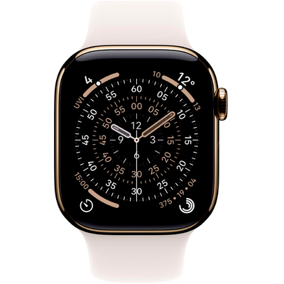 Apple Watch Series 11 5G (2025) Aluminum 42mm GPS eSIM NFC IP6X Aluminum Case Gold με Light Blush Sport Band