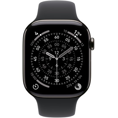 Apple Watch Series 11 5G (2025) Aluminum 46mm GPS eSIM NFC IP6X Aluminum Case Slate με Black Sport Band