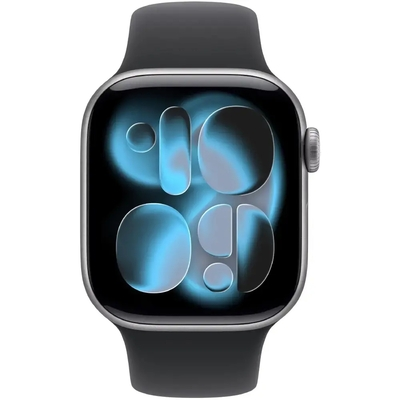 Apple Watch Series 11 5G (2025) Aluminum 46mm GPS eSIM NFC IP6X  Aluminum Case Space Grey με Black Sport Band