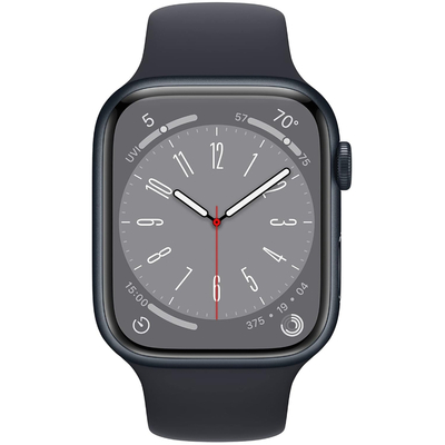 Apple Watch Series 9 45mm GPS NFC IP6X Stainless Steel Case Graphite με Midnight Sport Band