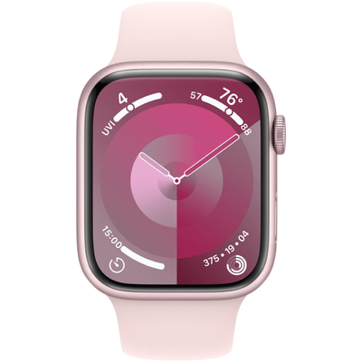 Apple Watch Series 9 Aluminum 45mm GPS NFC IP6X Aluminum Case Pink με Light Pink Sport Band