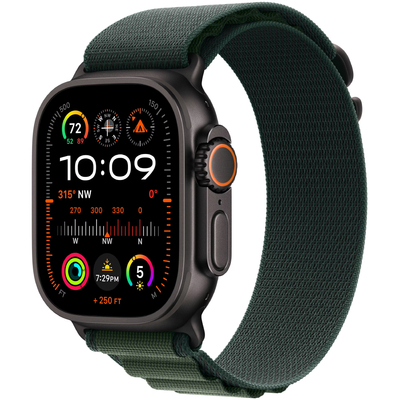 Apple Watch Ultra 2 49mm GPS eSIM NFC IP6X Titanium Case με Dark Green Alpine Loop