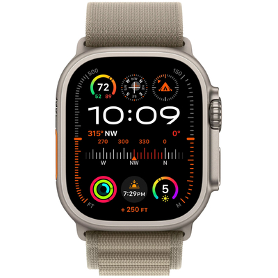Apple Watch Ultra 2 49mm GPS eSIM NFC IP6X Titanium Case με Olive Alpine Loop