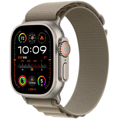 Apple Watch Ultra 2 49mm GPS eSIM NFC IP6X Titanium Case με Olive Alpine Loop