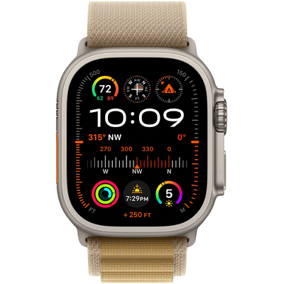Apple Watch Ultra 2 4G 49mm GPS eSIM NFC IP6X Natural Case με Tan Alpine Loop