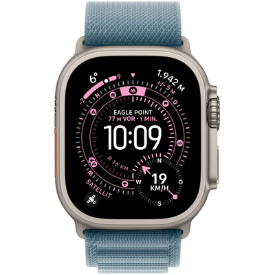 Apple Watch Ultra 3 49mm GPS eSIM NFC IP6X Natural Titanium Case με Light Blue Alpine Loop