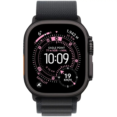 Apple Watch Ultra 3 49mm GPS eSIM NFC IP6X Titanium Case Black με Black Alpine Loop