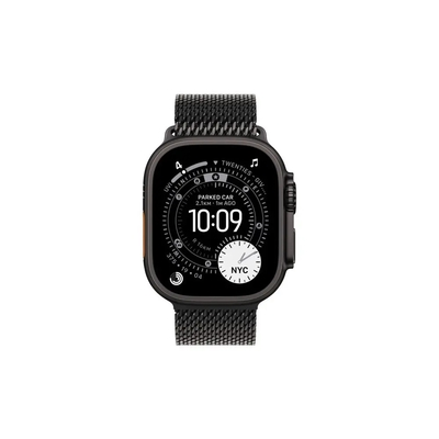 Apple Watch Ultra 3 49mm GPS eSIM NFC IP6X Titanium Case Black με Black Titanium Milanese Loop