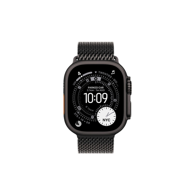 Apple Watch Ultra 3 49mm GPS eSIM NFC IP6X Titanium Case Black με Black Titanium Milanese Loop