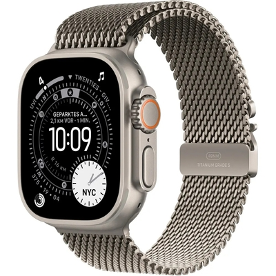 Apple Watch Ultra 3 49mm GPS eSIM NFC IP6X Titanium Case Natural με Natural Titanium Milanese Loop