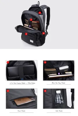ARCTIC HUNTER τσάντα πλάτης 20005 με θήκη laptop 15.6", 26L, μαύρη