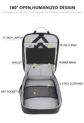 ARCTIC HUNTER τσάντα πλάτης B00227L με θήκη laptop 17", 41L, USB, μαύρη