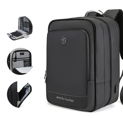 ARCTIC HUNTER τσάντα πλάτης B00227L με θήκη laptop 17", 41L, USB, μαύρη