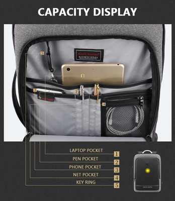 ARCTIC HUNTER τσάντα πλάτης B00227L με θήκη laptop 17", 41L, USB, μαύρη