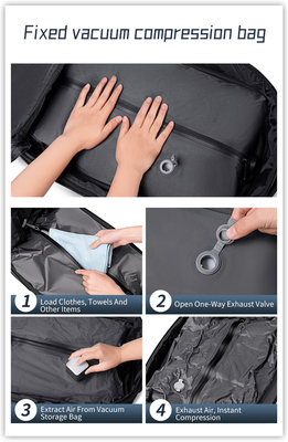 ARCTIC HUNTER τσάντα πλάτης B00866 με θήκη laptop 15.6", αεροστεγής θήκη, 35.5L/49.5L, μαύρη