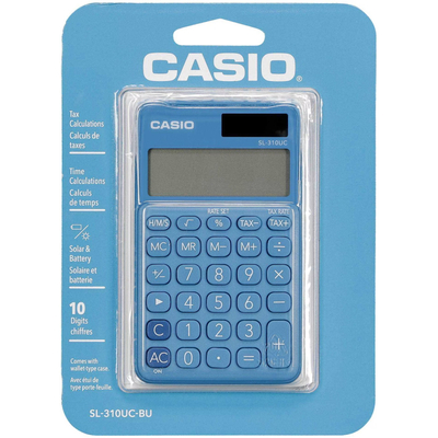 Αριθμομηχανή Dual 10 Ψηφίων LCD Display Casio SL-310UC-BU Μπλε