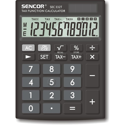 Αριθμομηχανή Dual 12 ψηφίων LCD Display Sencor SEC 332 T Μαύρο
