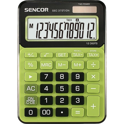 Αριθμομηχανή Dual 12 ψηφίων LCD Display Sencor SEC 372T/GN Πράσινο