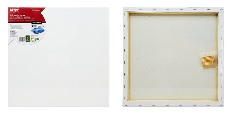 ARTIX PAINTS καμβάς τελάρο ζωγραφικής PP98-4040, 40x40cm, 280gr/m², λευκός