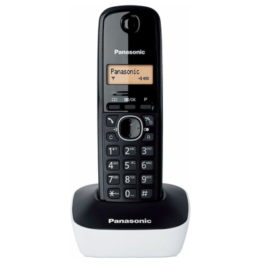 Ασύρματο Ψηφιακό Τηλέφωνο Panasonic KX-TG1611GRW Μαύρο-Λευκό με Αναγνώριση Κλήσης, Λειτουργία Αφύπνισης και Φωτιζόμενη Οθόνη