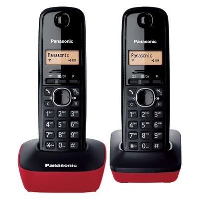 Ασύρματο Ψηφιακό Τηλέφωνο Panasonic KX-TG1612  Μαύρο - Κόκκινο EU