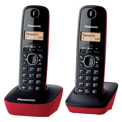 Ασύρματο Ψηφιακό Τηλέφωνο Panasonic KX-TG1612  Μαύρο - Κόκκινο EU